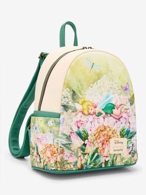 NWT Loungefly Disney Peter Pan Tinker Bell Flowers Mini Backpack Disney Park Bag